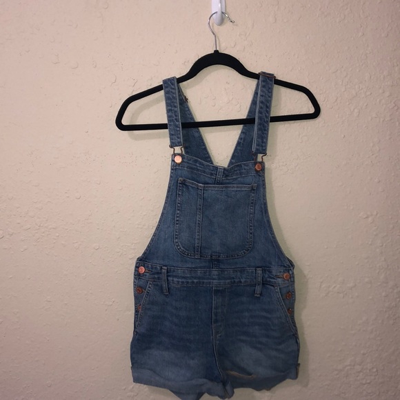 Front Pocket Overall Denim Shorts - Picture 1 of 6